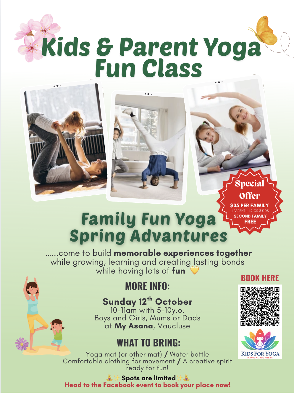 Family doing yoga together